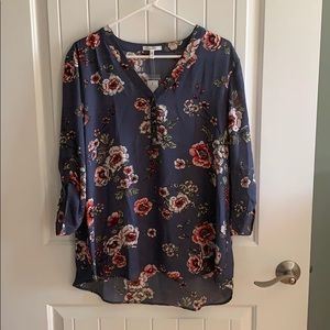 Floral 3/4 sleeve blouse size XL NWT